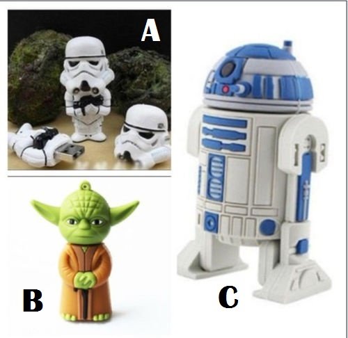 Star Wars Character USB Flash Drives 8GB r2d2 yoda storm trooper -