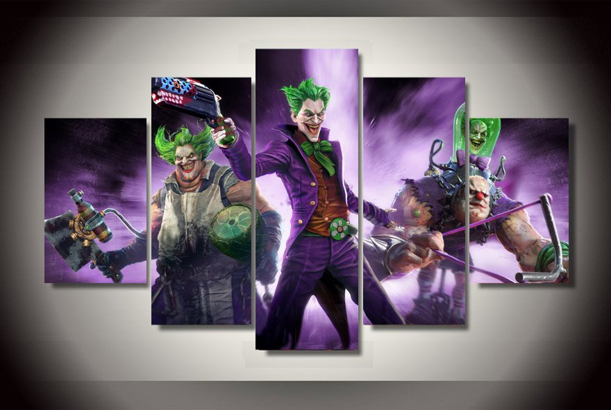 The Joker Batman DC Comics 5pc Wall Decor Framed Oil Painting #12 Superhero