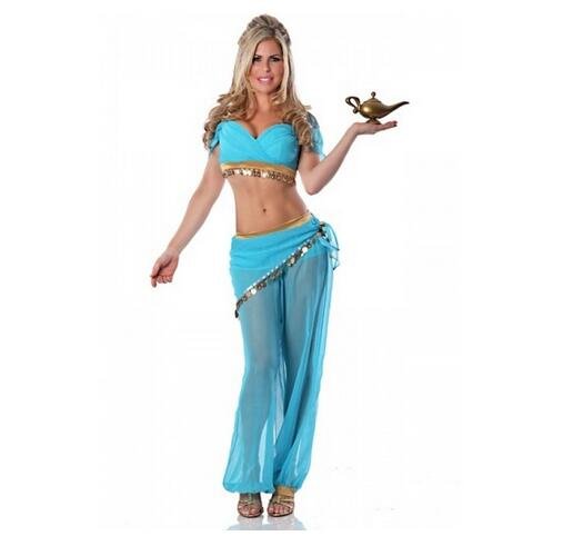 Adult Cosplay Aladdin Princess Jasmine Costume Dress