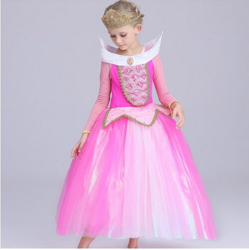 Girls Sleeping Beauty Aurora Princess Dress Costume Disney Princess