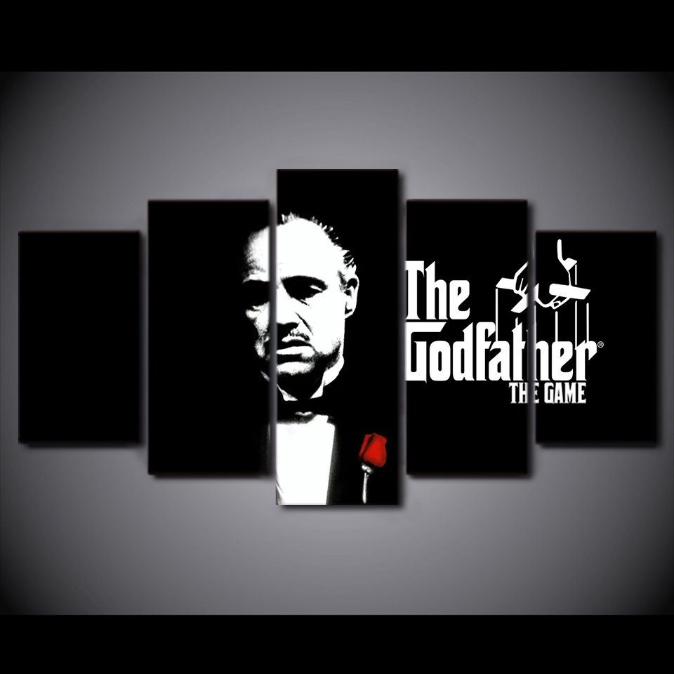 Godfather Movie Classic Framed 5pc Oil Painting Wall Decor HD