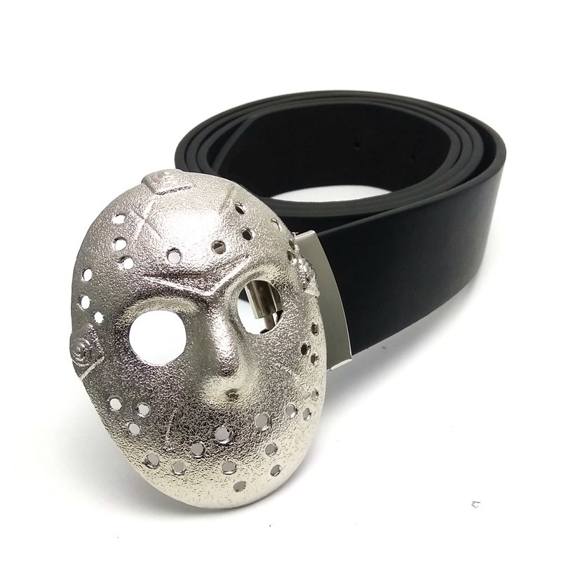 Jason Voohres Friday the 13th Men's Horror fashion belt and buckle -Black