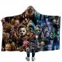 Horror Movie Monsters Classic Characters Adult Hooded wrap fleece blanket throw