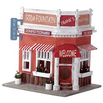 Old-time Drugstore-themed Birdhouse