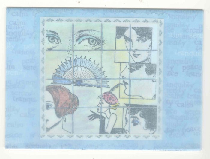 Vintage / Mosaic Style Handmade Greeting Card