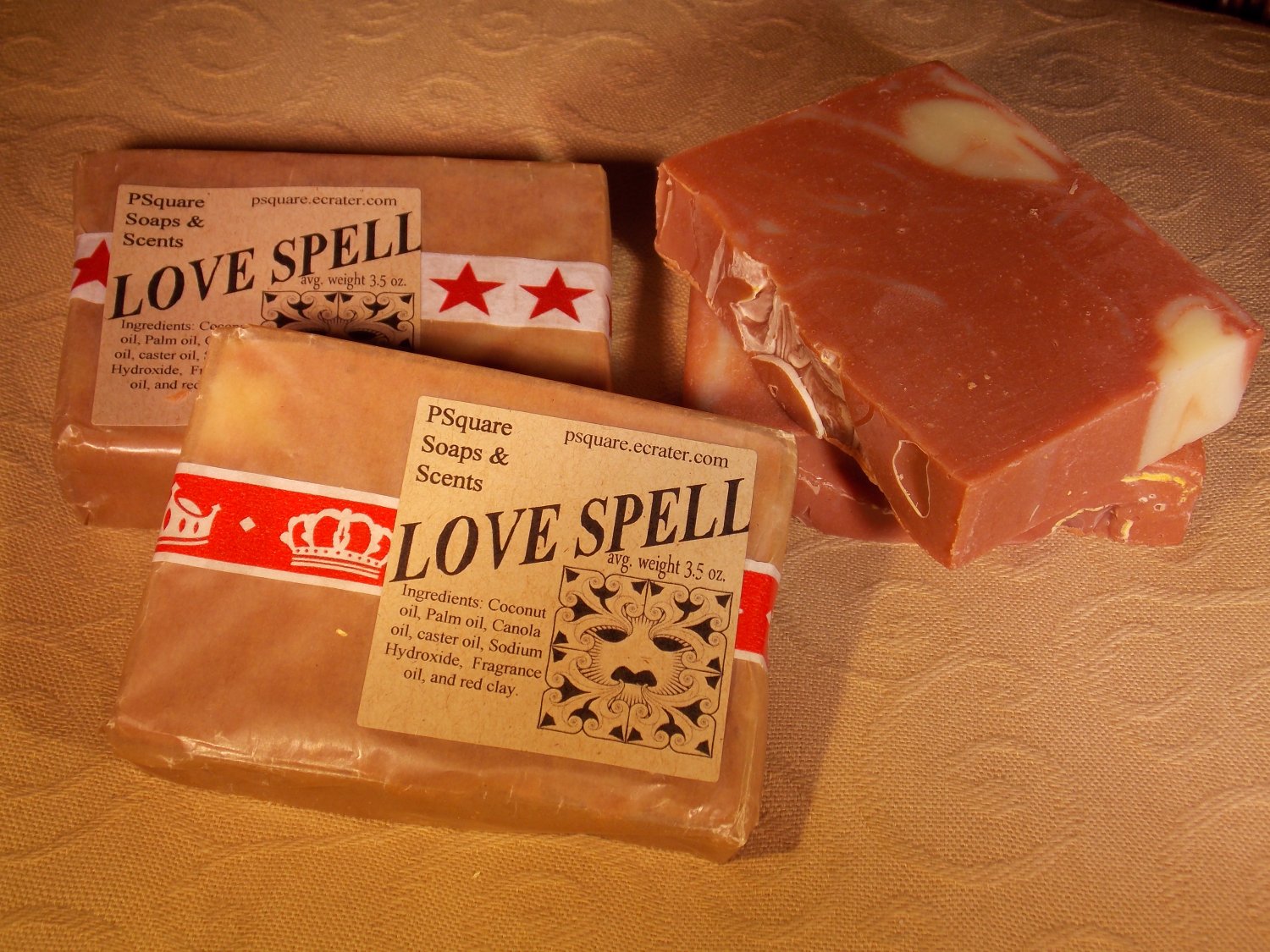 LOVE SPELL (V.S. type) - Cold Process Soap with Red Clay