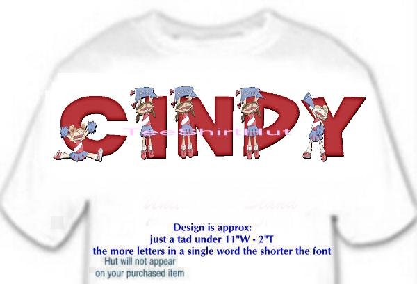 T-shirt - Your Name in CHEERLEADER, banner, HOORAY - (Adult 3xLg)