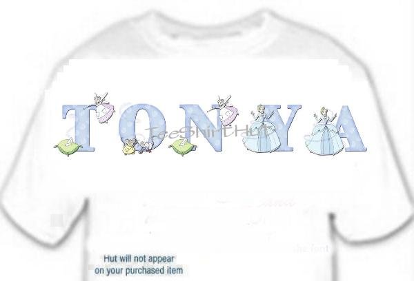 T-shirt, Your Name in CINDERELLA, slipper, pillow - (Adult 3xLg)