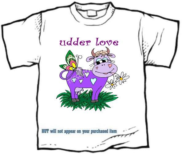 T-Shirt, UDDER LOVE, purple cow #1 - (Adult 3xLg)