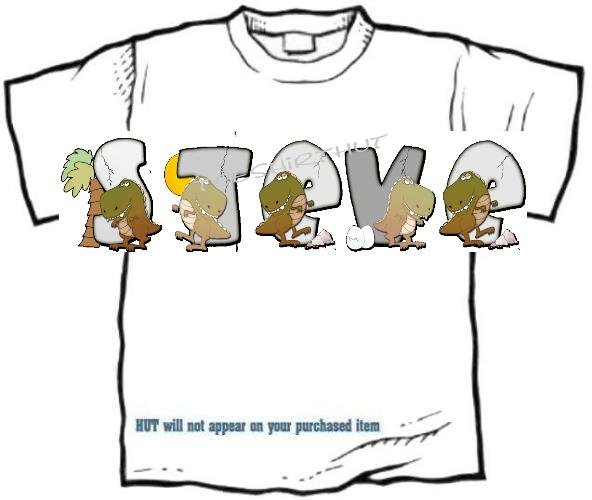 T-shirt YOUR NAME in DINOSAURS - (adult 3xlg)