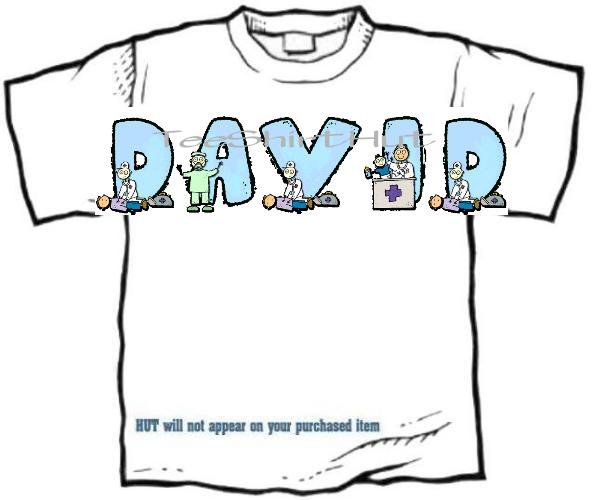 T-shirt, Your NAME in DOCTOR, male nurse, medical ER - (Adult 4xLg - 5xLg)