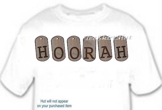 T-shirt, Your Name in DOG TAGS, Hoorah - (Adult xxLg)