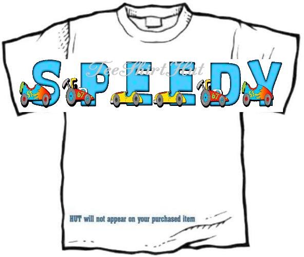 T-shirt, Your Name in RACE CARS - (youth & Adult Sm - xLg)
