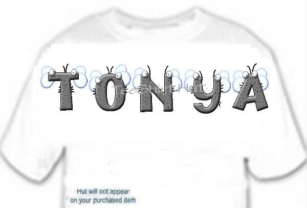 T-shirt, Your Name in FLIES, bugs - (Adult 4xLg - 5xLg)