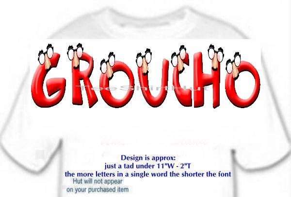 T-shirt, YOUR NAME in GROUCHO, glasses, nose - (Adult 4xLg - 5xLg)