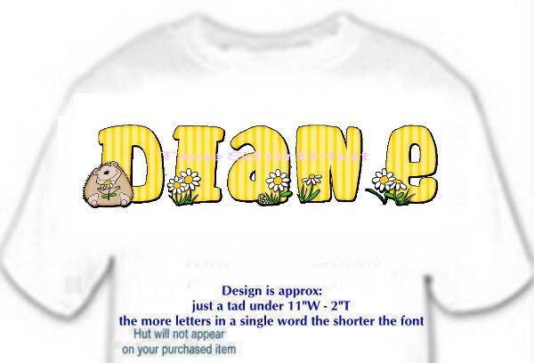 T-shirt, Your NAME in HEDGEHOG, smell the daisies - (Adult 3xlg)
