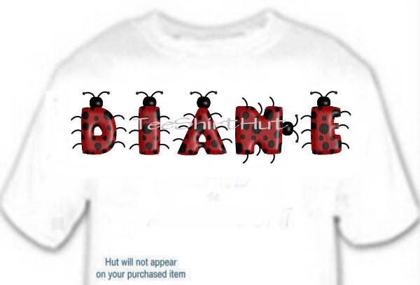 T-shirt, Your Name in LADYBUGS, lady bugs, #1 - (Adult 4xLg - 5xLg)