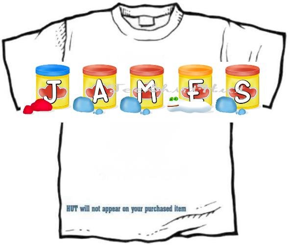 T-shirt, Your Name in PLAY CLAY, doh - (Adult 4xLg - 5xLg)