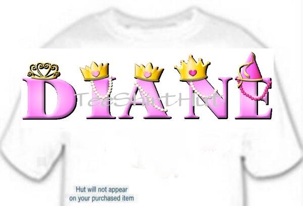 T-shirt Your Name in PRINCESS crowns - (Adult 4xLg - 5xLg)