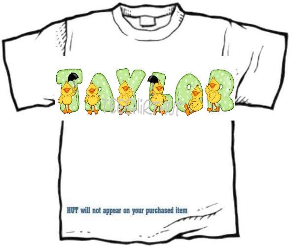 T-shirt YOUR NAME in DUCKS, rainy days - (adult Xxlg)