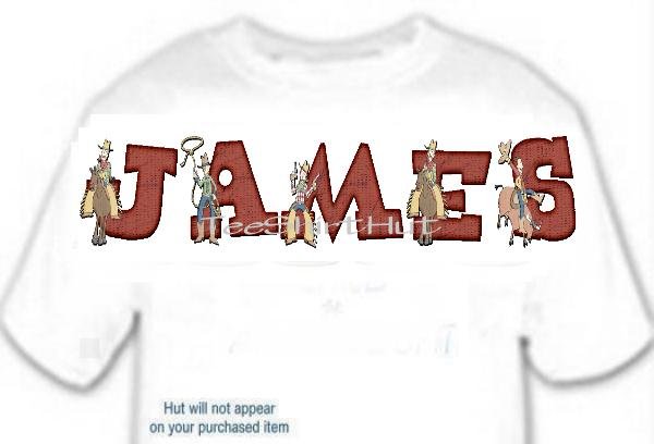 T-shirt, Your Name in RODEO heros, horse, rope - (adult Xxlg)