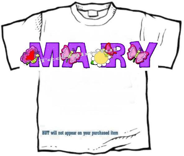 T-shirt, Your Name in BUTTERFLY FLUTTER - (Adult 4xLg - 5xLg)