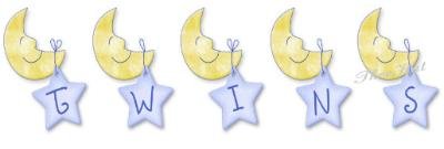 TWINS, Moons and Stars, -- MATERNITY shirt, (small to x Large)