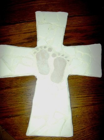 Baby Pink Feet Cross