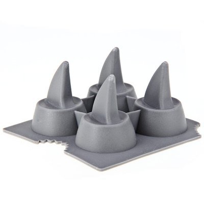 4 Holes Silicone Shark Fin Ice Mould Cube/Pudding Maker Mould Kitchen DIY Tool(HD0576501)