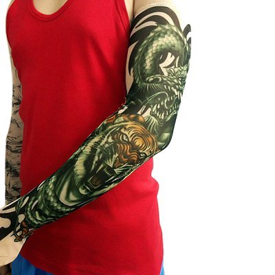 1 Pcs Free Size Tiger Tattoo Design Bicycle Arm Oversleeves Long Cycling Sleeves (OU0081601)