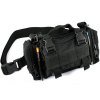 Black Utility Canvas Waist Bag Shoulder Pack Outdoor Hiking Messenger Cycling Supplies(117203701)