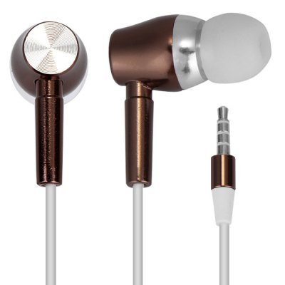 Brown In-Ear Earphone Luminous Cable Sweet Proof Deep Bass Stereo Earphone with MIC(EN0064302)
