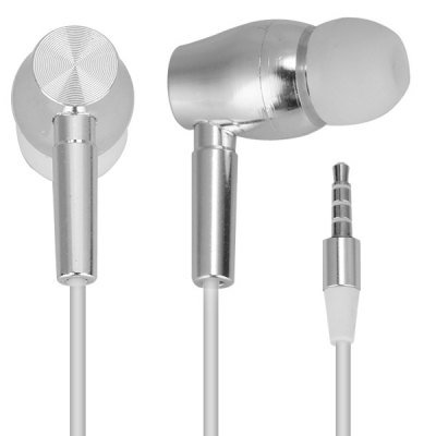 Silver In-Ear Earphone Luminous Cable Sweet Proof Deep Bass Stereo Earphone with MIC(EN0064304)