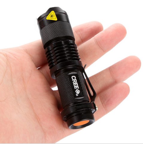 Mini LED Torch 7W 400LM CREE Q5 LED Flashlight Adjustable Focus Zoom flash Light (TOM-H4846)