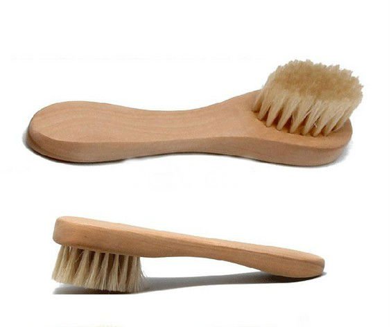 Natural Wood Bristle Facial Cleaning Deeply Cleanse Complexion Brush With Handle(BICP035037)