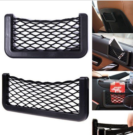 Universal Black Car Seat Back Net Phone Holder Pocket Gargets Organizer(BICP052255)