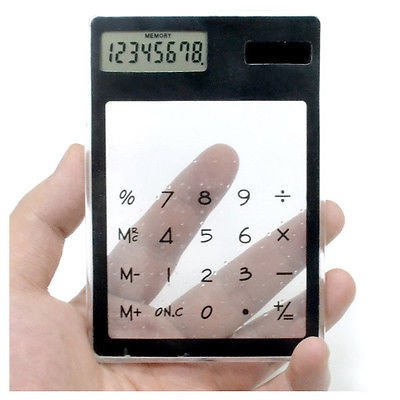 New Solar Touch Screen LCD 8 Digit Electronic Transparent Calculator(261572902777)