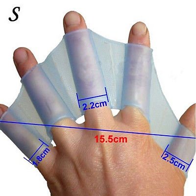 1 Pair SiZe S Training Paddle Dive Glove Swim Gear Fins Hand Webbed Flippers Silicone(141387102288)