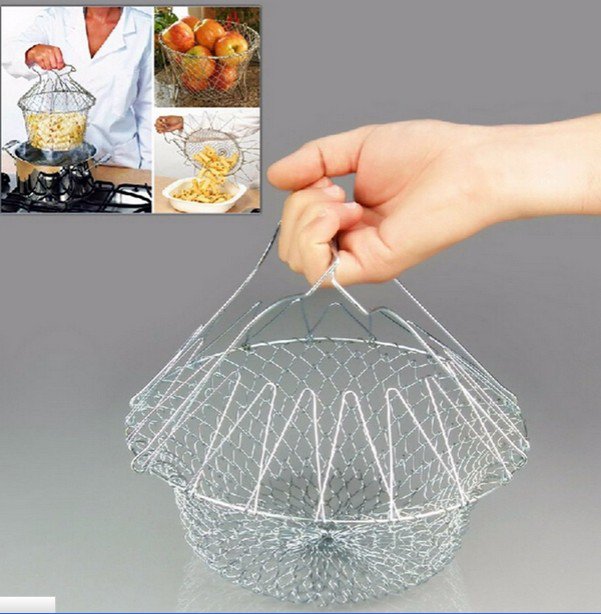 Durable Fry Strainer Sieve Steam Colander Kitchen Cooking Chef Basket