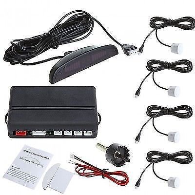 White Car Parking Sensor Reverse Backup Radar Monitor System (TOM-parking sensor White )