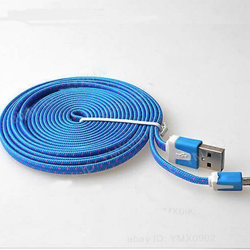 Blue Braided 9FT/3M Micro USB Cable For Galaxy S4 3 2 Note II Dealsbest