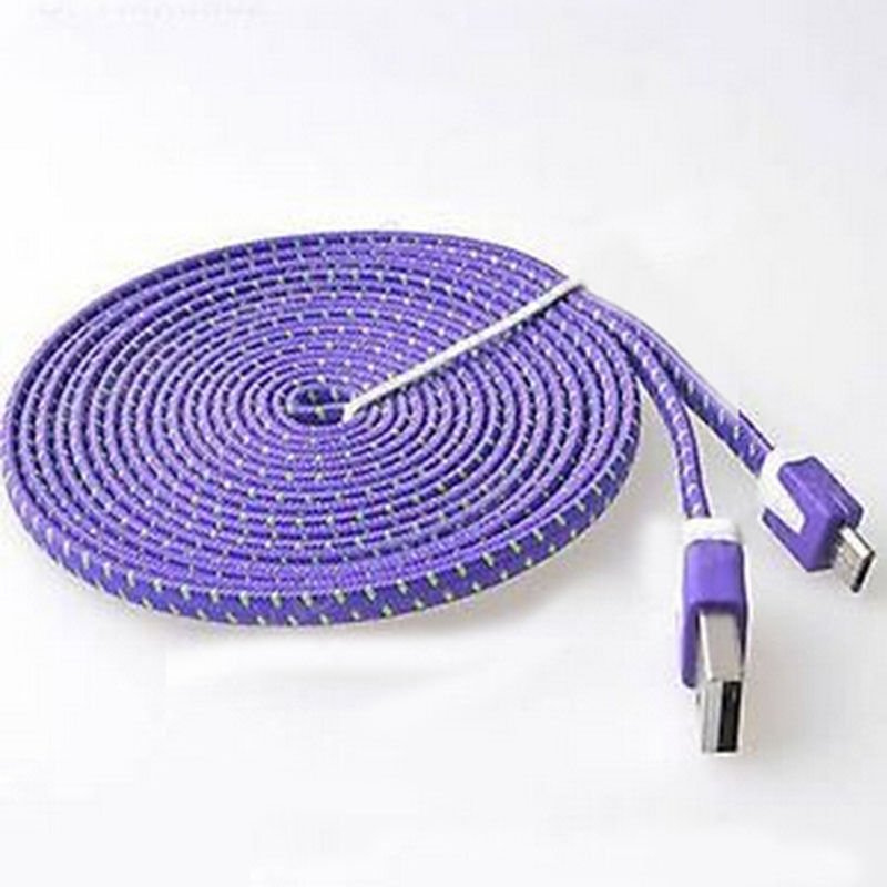 Purple Braided 9FT/3M Micro USB Cable For Galaxy S4 3 2 Note II Dealsbest