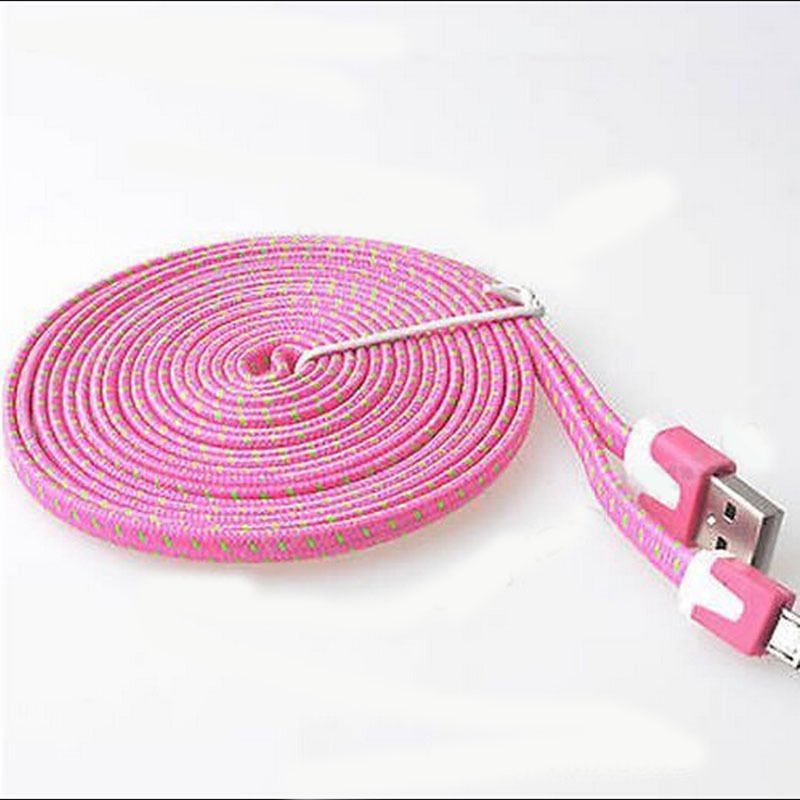 Rose Braided 3FT/1M Micro USB Cable For Galaxy S4 3 2 Note II Dealsbest