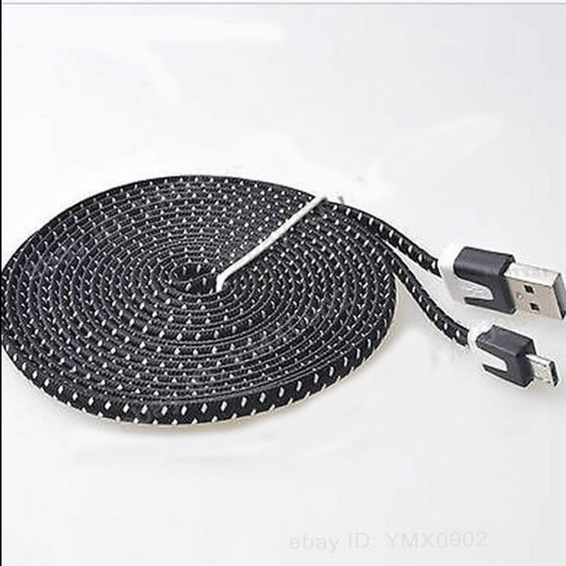 Black Braided 9FT/3M Micro USB Cable For Galaxy S4 3 2 Note II Dealsbest