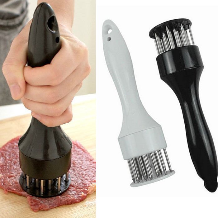 Black Meat Tenderizer Tool With Stainless Steel Needle Home Kitchen Tool Dealsbest
