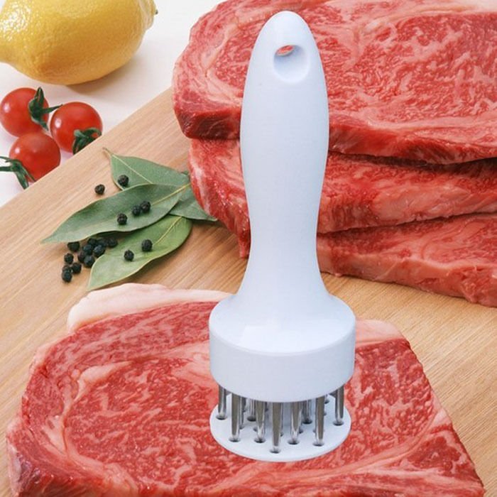 White Meat Tenderizer Tool With Stainless Steel Needle Home Kitchen Tool Dealsbest
