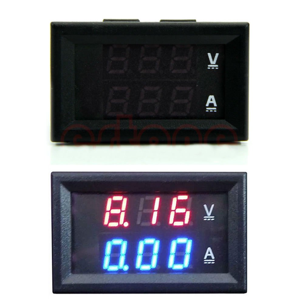 DC 100V 10A Voltmeter Ammeter Blue + Red LED Amp Dual Digital Volt Meter Gauge DB