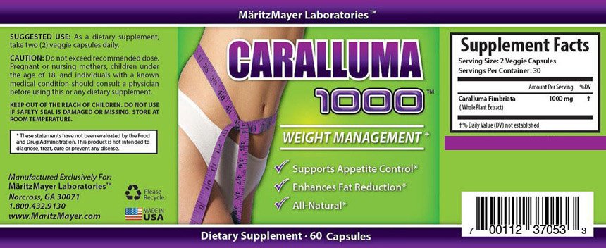 CARALLUMA Fimbriata 1000mg (10:1) RATIO Appetite Suppressant Weight Loss Pills
