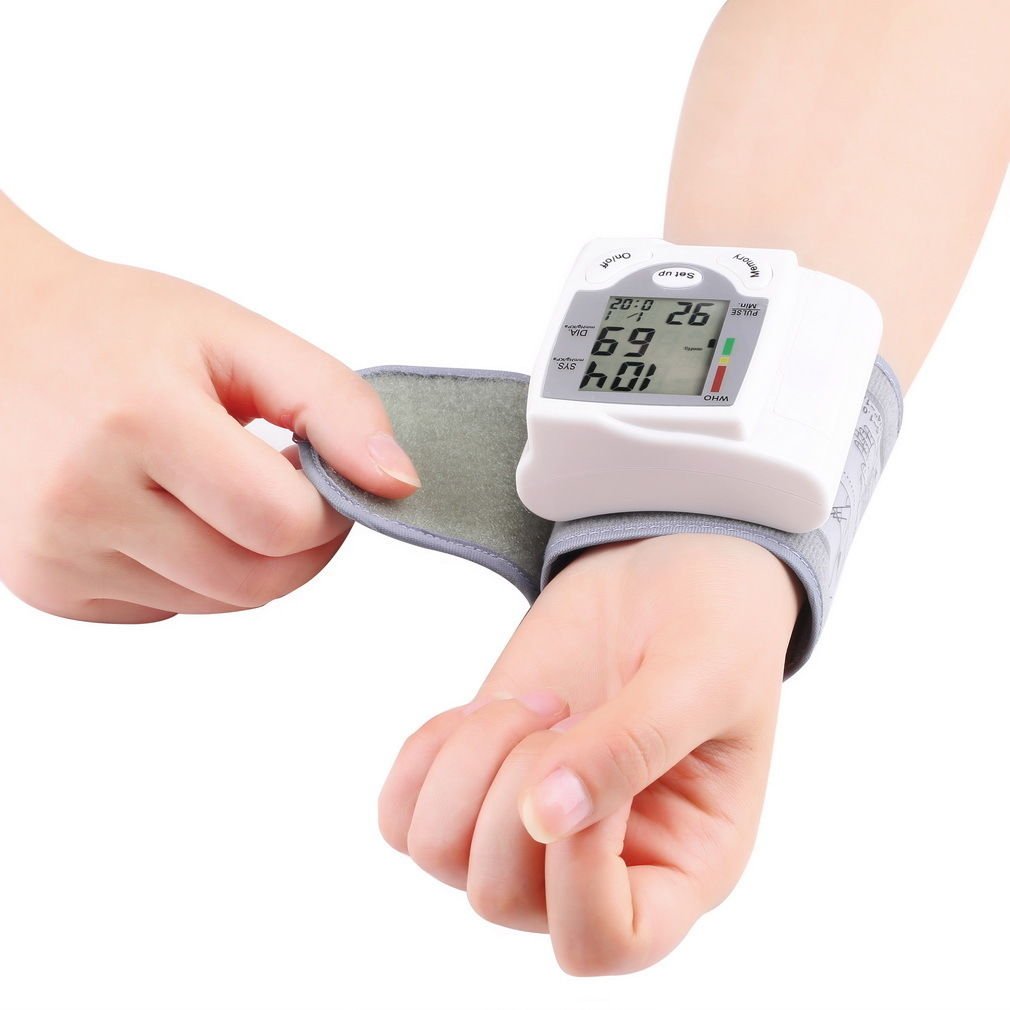 Digital LCD Wrist Blood Pressure Monitor Heart Beat Rate Pulse Meter Measure