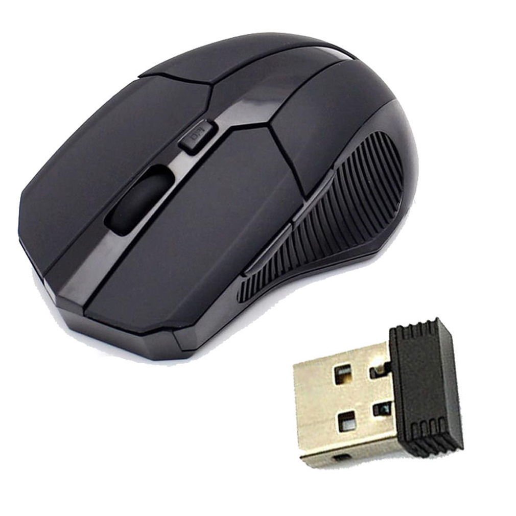 Black 2.4 GHz Wireless Optical Mouse Mice + USB 2.0 Receiver for PC Laptop
